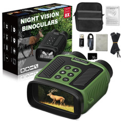 4K Night Vision Binoculars IR 8X Digital Zoom Rechargeable 3inch HD Screen 40MP Photos 4K Video Infrared Full Dark View Scope Color Green product